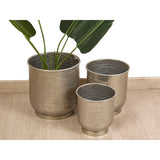 Set of Planters Romimex Silver Metal (3 Pieces)-1