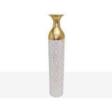 Floor vase Alexandra House Living White Golden Metal 15 x 86 x 15 cm-1