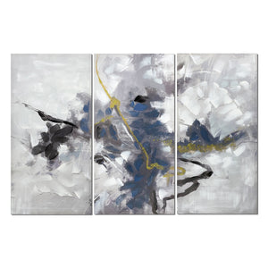 Set of 3 pictures Romimex Grey Canvas 80 x 120 x 3 cm-0