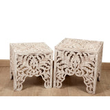 Tables set Romimex White Wood 2 Pieces-1