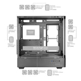 ATX Semi-tower Box Mars Gaming MCLCDPRO Black-10