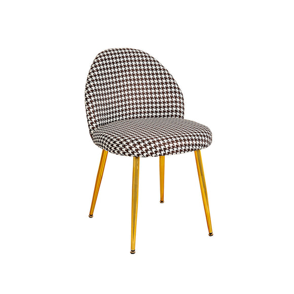 Dining Chair Romimex White Black Metal 51 x 78 x 56 cm Houndstooth-0