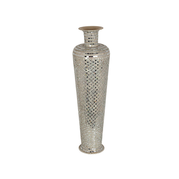 Floor vase Alexandra House Living Silver Metal Glass 23 x 81 x 23 cm-0