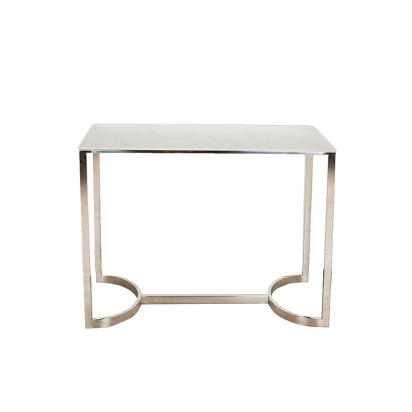 Console Romimex Silver Stainless steel Synthetic marble 100 x 80 x 40 cm-0