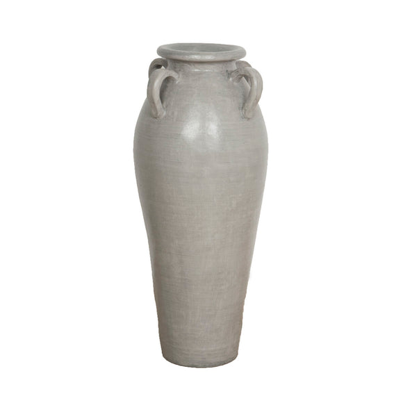 Floor vase Alexandra House Living Grey Terracotta 30 x 80 x 30 cm With handles-0