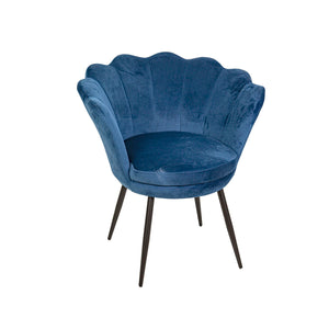 Chair Romimex Dark blue Metal 100 % polyester 67 x 73 x 62 cm-0