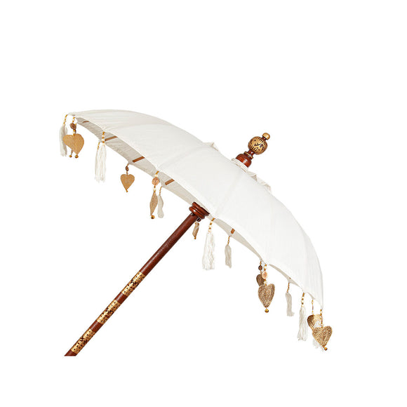 Decorative umbrella Romimex Bali White 130 x 200 x 130 cm-0