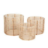 Set of Planters Romimex Natural Rattan (3 Pieces)-0