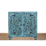 Sideboard Romimex Blue Mango wood 90 x 90 x 40 cm-1