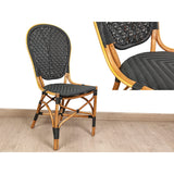 Chair Romimex Black Natural Bamboo Rattan 52 x 103 x 57 cm-3