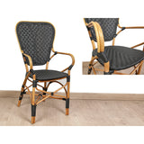 Armchair Romimex Black Natural Bamboo Rattan 52 x 103 x 59 cm-4