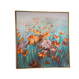 Oil Painting Romimex Wood Canvas Flowers 82 x 82 x 5 cm-0