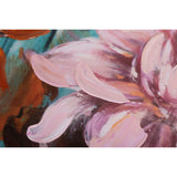 Oil Painting Romimex Wood Canvas Flowers 82 x 82 x 5 cm-1