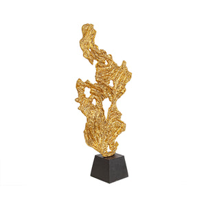 Sculpture Romimex Black Golden Aluminium 31 x 72 x 14 cm Abstract-0