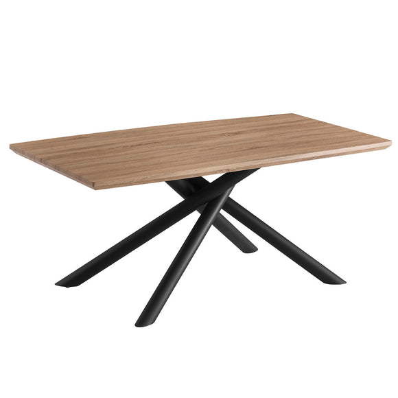 Table Romimex Black Beige Metal MDF Wood 180 x 75 x 90 cm-0