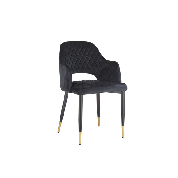 Armchair Romimex Black Grey Velvet Metal MDF Wood 60 x 85 x 58 cm-0