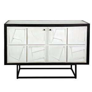 Sideboard Romimex White Black Wood 46 x 86 x 122 cm-0