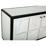 Sideboard Romimex White Black Wood 46 x 86 x 122 cm-3