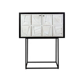 Cupboard Romimex White Black Wood 44 x 165 x 103 cm-0