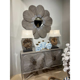 Wall mirror Romimex Black Wood Flower 122 x 122 x 7 cm-1