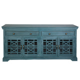 Sideboard Romimex Blue Mango wood 40 x 85 x 180 cm-0