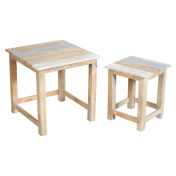 Tables set Romimex Brown Wood Acacia Mango wood 2 Pieces-0