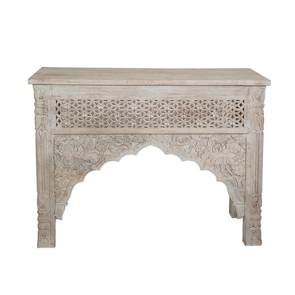 Console Romimex White Mango wood 125 x 90 x 40 cm-0