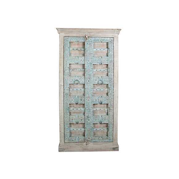 Cupboard Romimex Beige Mango wood 90 x 180 x 40 cm-0