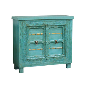 Chest Romimex Turquoise Mango wood 45 x 110 x 120 cm-0