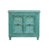 Chest Romimex Turquoise Mango wood 45 x 110 x 120 cm-1