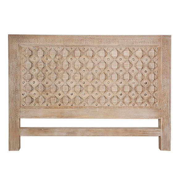 Headboard Romimex White Natural Mango wood 120 x 10 x 160 cm-0