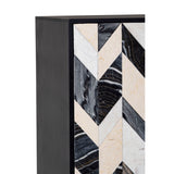 Cupboard Romimex Brown Black Golden Wood Marble 45 x 170 x 80 cm-4