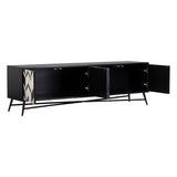 TV furniture Romimex Brown Black Golden 40 x 50 x 160 cm-3