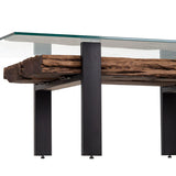 Centre Table Romimex Brown Black 70 x 45 x 130 cm-4