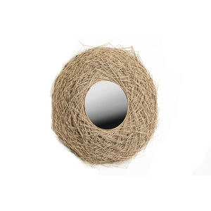 Wall mirror Romimex Nest Natural Rattan 80 x 20 x 80 cm Circular-0