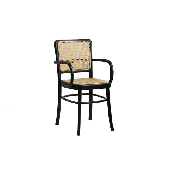 Armchair Romimex Black Natural Rattan Teak 44 x 89 x 53 cm-0