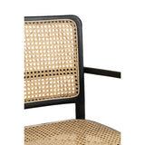 Armchair Romimex Black Natural Rattan Teak 44 x 89 x 53 cm-1