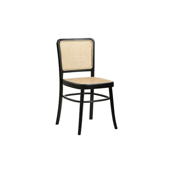 Chair Romimex Black Natural Rattan Teak 44 x 89 x 53 cm-0