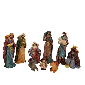 Set of Figures Romimex Multicolour Resin 13 x 33 x 13 cm Nativity/Bethlehem Three Kings 9 Pieces-0