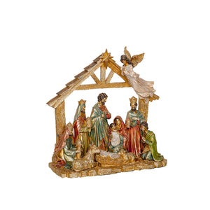 Christmas nativity set Romimex Multicolour Resin 40 x 39 x 17 cm-0