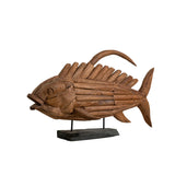 Decorative Figure Romimex Natural Wood Fish 80 x 50 x 20 cm-0