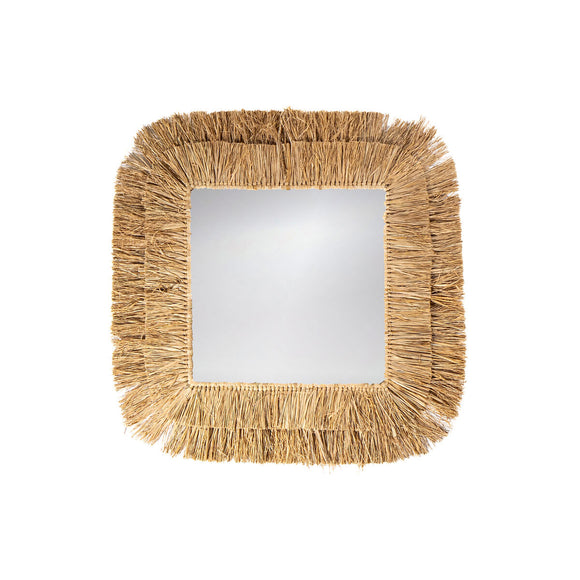 Wall mirror Romimex Natural Raffia 80 x 3 x 80 cm-0