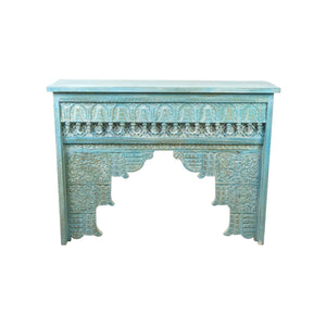 Console Romimex Turquoise Mango wood 120 x 90 x 30 cm-0