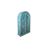 Cupboard Romimex Turquoise Mango wood 110 x 190 x 40 cm-2