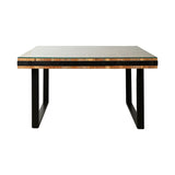 Table Romimex Black Natural Recycled Wood 140 x 77 x 90 cm-1