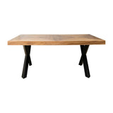 Table Romimex Black Natural Acacia 180 x 77 x 100 cm-2