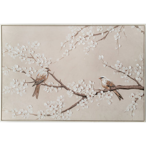 Oil Painting Romimex polystyrene Canvas Birds 150 x 100 x 4 cm 100 x 150 x 4 cm-0