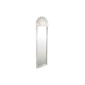 Wall mirror Romimex White Natural Mango wood 76 x 180 x 4 cm-0