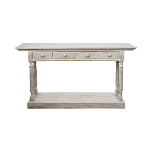 Console Romimex White Mango wood MDF Wood 30 x 81 x 152 cm-0