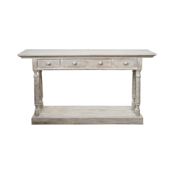 Console Romimex White Mango wood MDF Wood 30 x 81 x 152 cm-0